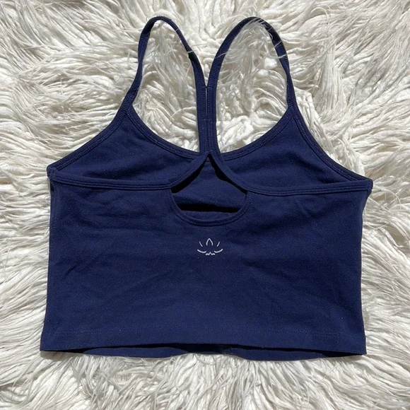 Beyond Yoga Navy Blue Cropped Tank Sports Bra - Picture 4 of 5